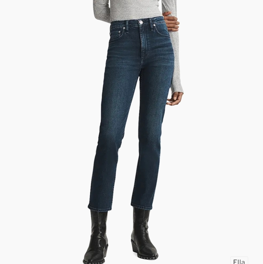 rag & bone Wren High-Rise Slim Straight Jeans, Sz 27